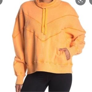 Free People Movement Ivy League Pullover Sweatshirt - Tangerine, M